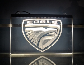 CNC Engraved Eagle Talon LED Sign - WHITE